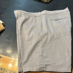 Gray Flat Front Shorts with Textured Fabric